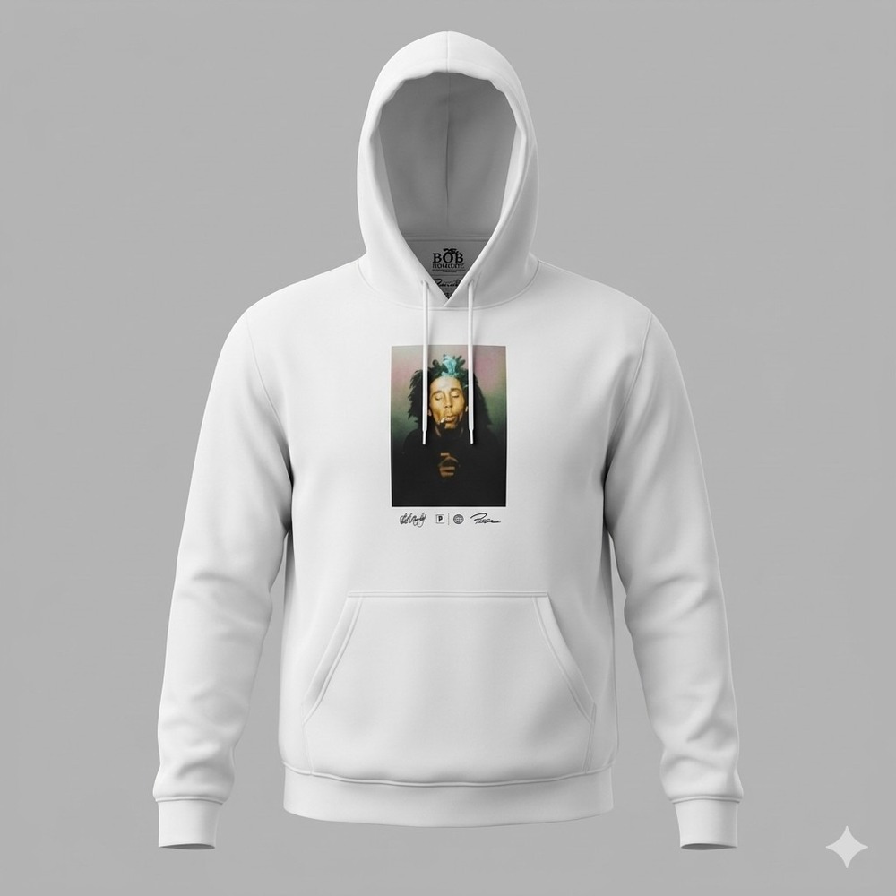 Bob Marley x Primitive Hoodie White Large Sweatshirt Skateboarding Rare